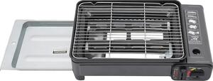 Barbecue a gas, portatile, con controllo della fiamma regolabile, nero