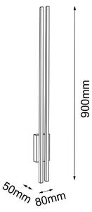 Applique a LED EBORA ottone opaco-nero 15,2 W, bianco caldo 1856 lm, ottone, dimensioni: 90 x 8 x 5 cm, IP20, Amplex