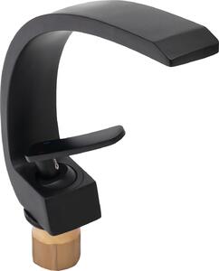 Rubinetto da cucina, materiale ottone, design moderno, nero