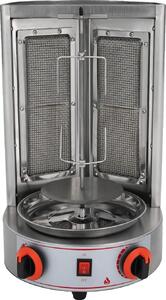 Grill, elettrico e a gas, girevole a 360°, argento