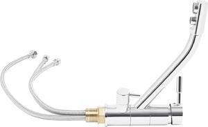 Miscelatore per lavello, design 3 in 1, struttura in ottone resistente, argento