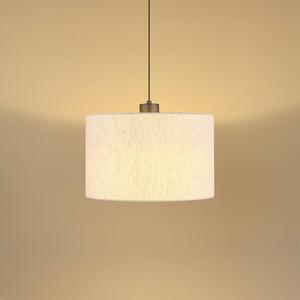 Globo Lampada LED a sospensione Thea, crema/nero opaco, lino, Ø 35 cm dimmerabile, Crema / Ambra, Soggiorno / Sala da pranzo, Tessuto / Stoffa / Seta, Scandinavo