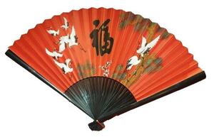 Fine Asianliving cinese ventilatore decorazione della parete gru Big Red