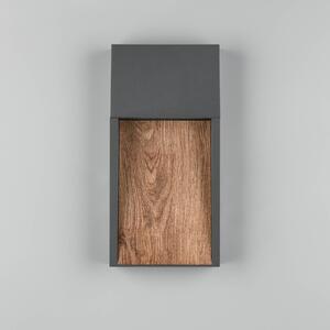 Trio Lighting Applique da esterni a LED SALMON, Legno chiaro, Alluminio, Moderno, Applique LED da esterni