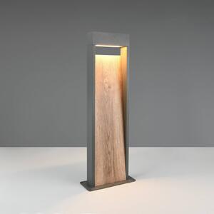 Trio Lighting Lampioncino da giardino SALMON, Legno chiaro, Alluminio, Moderno, Lampada LED da esterni