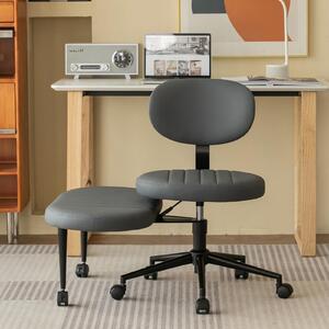 Sedia da ufficio okwish con design innovativo e integrato, girevole a 360°, regolabile in altezza, ideale per soggiorno e ufficio, colore grigio