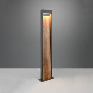 Trio Lighting Lampioncino da giardino SALMON, Legno chiaro, Alluminio, Moderno, Lampada LED da esterni