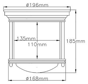 Quintiesse QN-HADRIAN-MINI-F-CM-CLEAR - Plafoniera da esterno HADRIAN 1xE27/60W/230V IP44