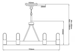 Quintiesse QN-SILAS-6P-DZ - Lampadario a stelo SILAS 6xE27/60W/230V nero/oro