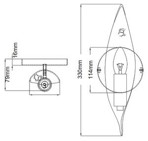 Quintiesse QN-WILLOW1-CBK - Lampada da parete WILLOW 1xE14/40W/230V oro/nero