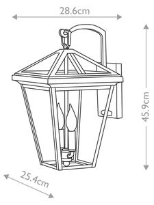 Quintiesse QN-ALFORD-PLACE2-M-MB - Lampada da parete per esterni ALFORD M 2xE14/40W/230V IP44