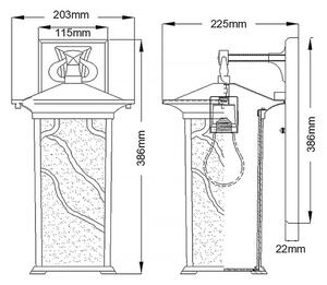 Quintiesse QN-MORRIS-L - Lampada da parete per esterni MORRIS L 1xE27/60W/230V IP44 bronzo