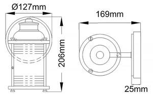 Quintiesse QN-ASHLANDBAY1-NBR-BATH-Applique da parete per esterni ASHLAND BAY 1xE27/60W/230V IP44