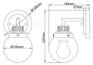 Quintiesse QN-POPPY1-PC-BATH Lampada da parete per bagno POPPY 1xE27/60W/230V IP44, cromo lucido