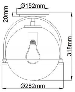 Quintiesse QN-SOMERSET-F-C-BK - Lampada da soffitto SOMERSET 1xE27/60W/230V nera