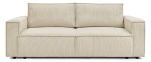 Divano letto in velluto a coste beige 245 cm Nihad - Bobochic Paris