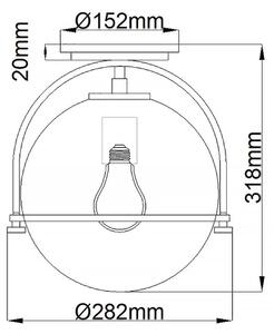 Quintiesse QN-SOMERSET-F-C-HB - Plafoniera SOMERSET 1xE27/60W/230V dorata