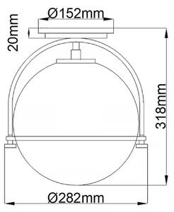 Quintiesse QN-SOMERSET-F-O-BK - Plafoniera SOMERSET 1xE27/60W/230V nera