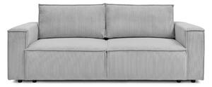 Divano letto in velluto a coste grigio chiaro 245 cm Nihad - Bobochic Paris