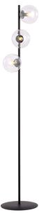 Piantana Minimal Durga Acciaio Nero Trasparente 3 Luci E14 Ip20