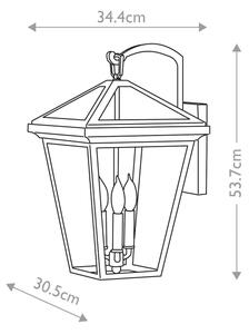 Quintiesse QN-ALFORD-PLACE2-L-MB - Lampada da parete per esterni ALFORD L 3xE14/40W/230V IP44