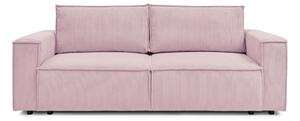 Divano letto in velluto a coste rosa chiaro 245 cm Nihad - Bobochic Paris
