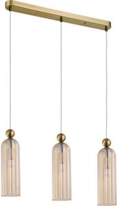 Lampadario a sospensione su cavo PIEGA 3xE14/40W/230V ottone/beige fumé
