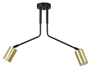 Plafoniera Minimal Tenjin Acciaio Nero 2 Luci Gu10 Ip20