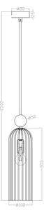 Lampadario a cavo PIEGA 1xE14/40W/230V ottone/bianco