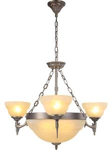 Brilagi - Lampadario a catena DAHLIA 6xE27/40W/230V diam. 74 cm ottone