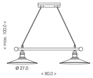 Brilagi - Lampadario a sospensione con cavo FORGE 2xE27/60W/230V nero