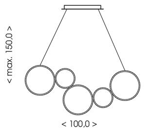 Brilagi - Lampada a sospensione con cavo ECHO LED/60W/230V 4000K 100 cm nera