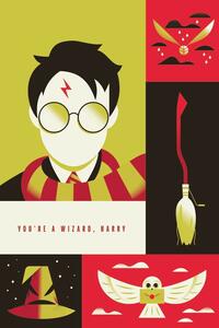 Stampa d'arte Harry Potter - You are a wizard, (26.7 x 40 cm)