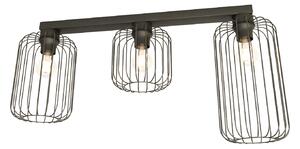 Plafonriera Minimal Industrial Vulcano 3 Luci Lineari Nera