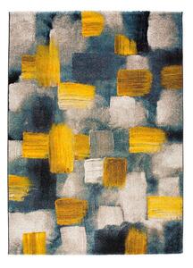 Tappeto Moderno Grigio Per Soggiorno Con Motivo Oro