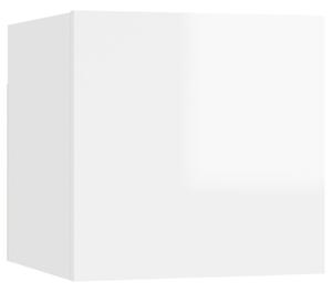 Comodino Bianco Lucido 30,5x30x30 cm in Truciolato