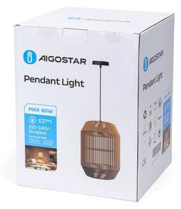 Aigostar - Lampadario a sospensione con filo 1xE27/60W/230V beige