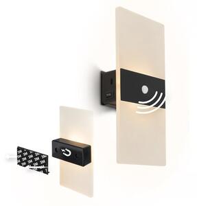Briloner 3888015 - Lampada da parete ricaricabile LED con sensore AURA LED/2,5W/5V 1800 mAh nera