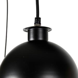 Lampada a sospensione industriale nera con ottone 5 luci - Haicha