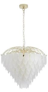 Searchlight 48970-10SB - Lampadario a catena FEATHER 10xE14/60W/230V