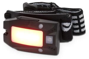 Nedis LHLR05WBK - Lampada frontale a LED dimmerabile ricaricabile con sensore LED/5V 500 mAh IPX4 nera