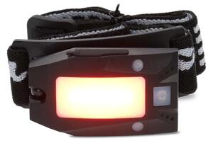 Nedis LHLR05WBK - Lampada frontale a LED dimmerabile ricaricabile con sensore LED/5V 500 mAh IPX4 nera