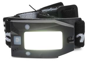 Nedis LHLR05WBK - Lampada frontale a LED dimmerabile ricaricabile con sensore LED/5V 500 mAh IPX4 nera