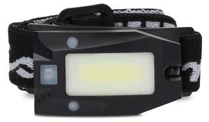 Nedis LHLR05WBK - Lampada frontale a LED dimmerabile ricaricabile con sensore LED/5V 500 mAh IPX4 nera