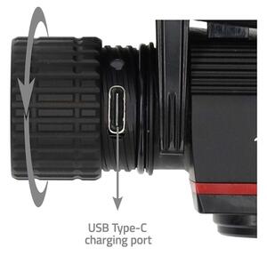 Nedis LHLR10WBK - Lampada frontale ricaricabile dimmerabile a LED, 10W/5V, 2200 mAh, IPX8, nera