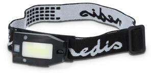 Nedis LHLR05WBK - Lampada frontale a LED dimmerabile ricaricabile con sensore LED/5V 500 mAh IPX4 nera