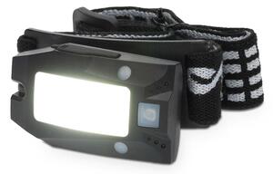 Nedis LHLR05WBK - Lampada frontale a LED dimmerabile ricaricabile con sensore LED/5V 500 mAh IPX4 nera