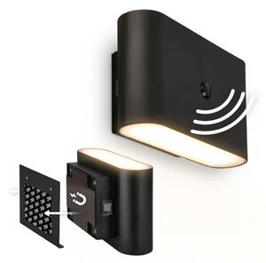 Briloner 3878015 - Lampada da parete LED ricaricabile con sensore CHAT LED/3W/5V 2000 mAh nera