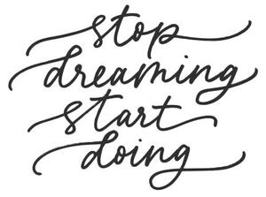 Illustrazione Stop dreaming start doing vector calligraphy, Asya_mix