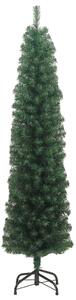 Albero di Natale Artificiale Sottile con Base Verde 180 cm PVC